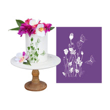 Load image into Gallery viewer, Mesh Cake Stencil: Rose and Butterflies