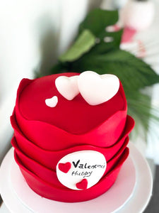 Love themed Cake : Unfolding Love Design (Fondant)
