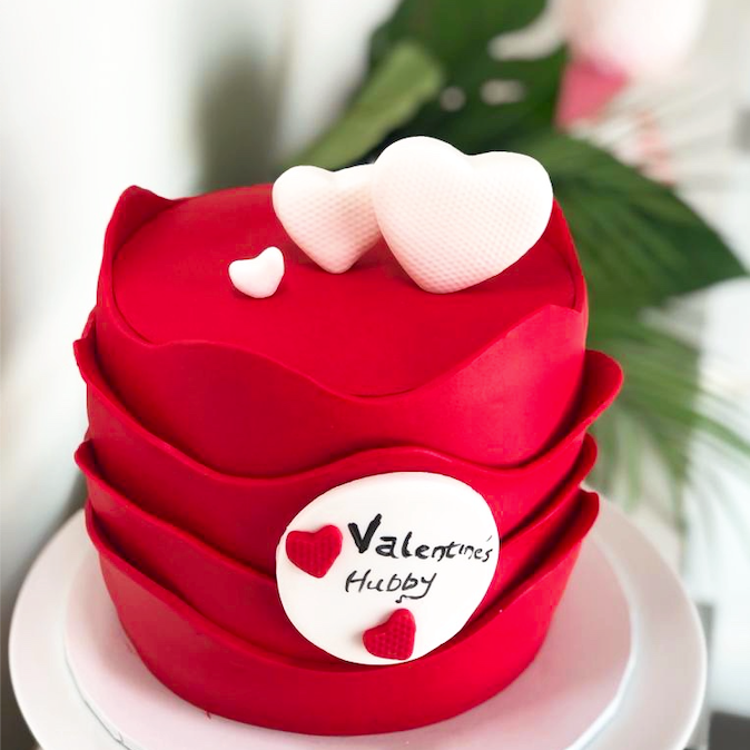 Love themed Cake : Unfolding Love Design (Fondant)
