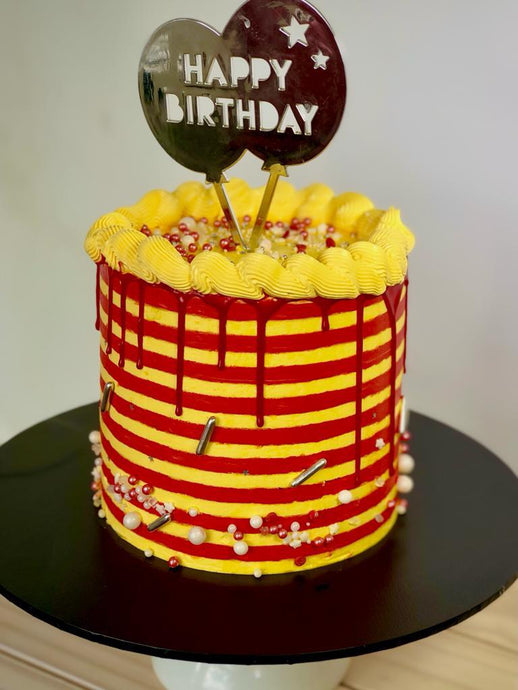 Stripped Birthday Cake