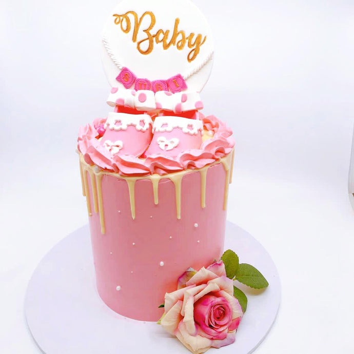 Baby Shower Cake - Shoe Topper