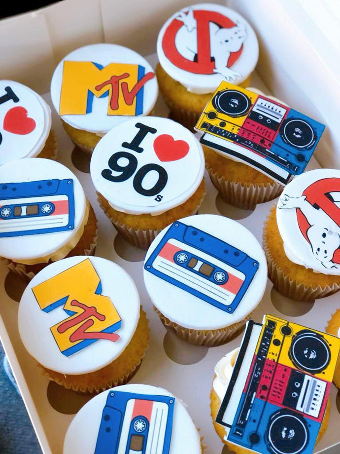 90's Themed Cupcakes