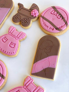 Baby Shower Cookies - Dress & Pram (Pink)