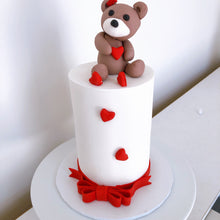 Load image into Gallery viewer, Valentine Themed Cake - Teddy topper